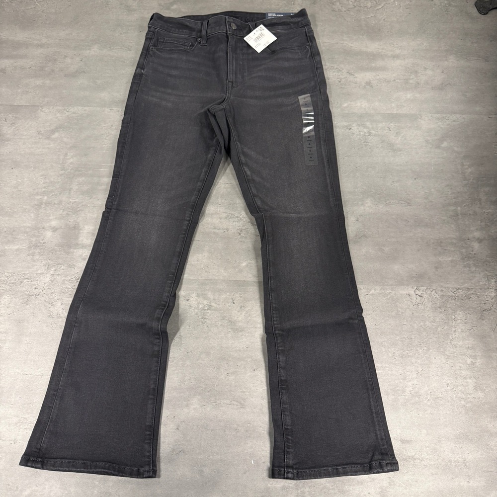 American Eagle Jeans Women 6 Short Skinny Kick Black Magic High Rise Stretch $60